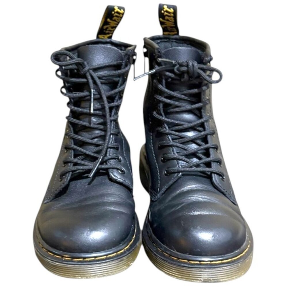 Dr. Martens 1460 J Pascal Leather Lace Up Boots in Black Kids Size 2